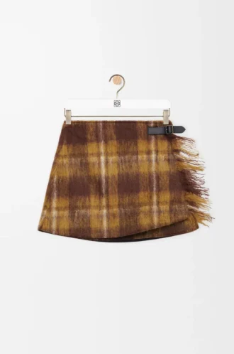 Jupe en mohair et laine mélangés Jaune/Multicolore