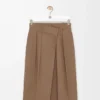 Jupe portefeuille en coton Beige