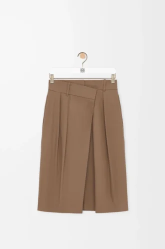 Jupe portefeuille en coton Beige