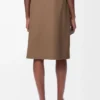 Jupe portefeuille en coton Beige