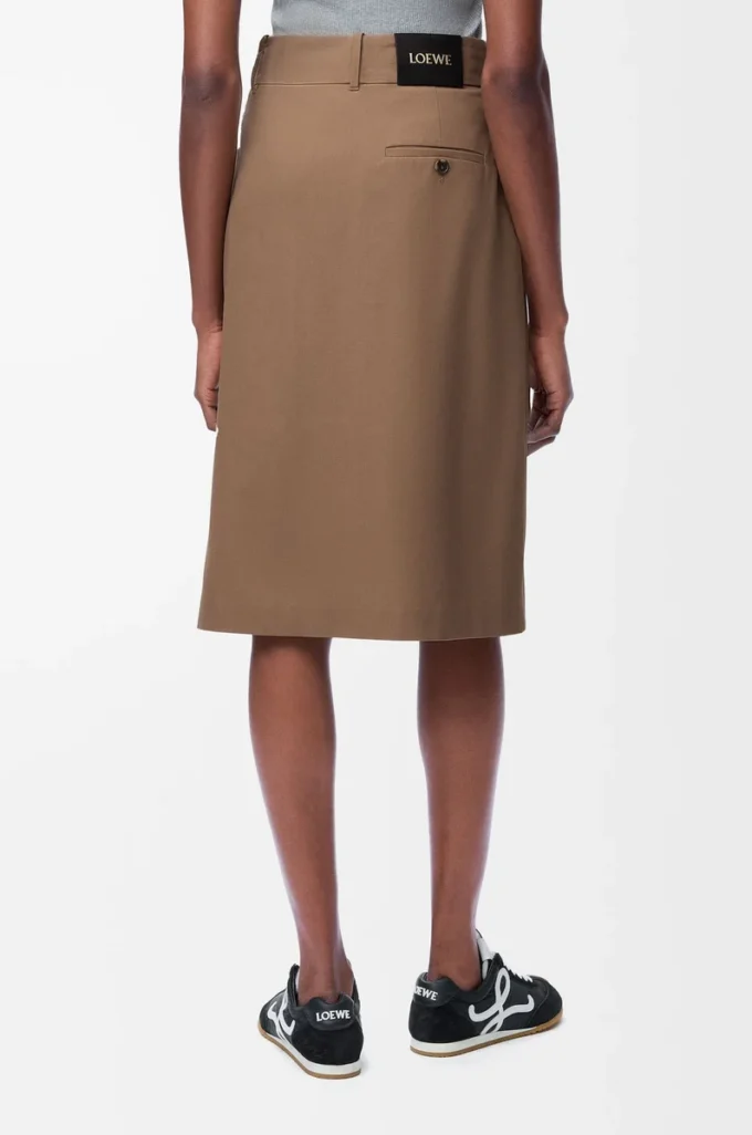Jupe portefeuille en coton Beige