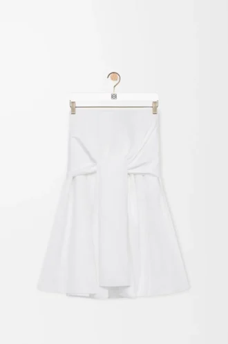 Jupe portefeuille en coton Blanc
