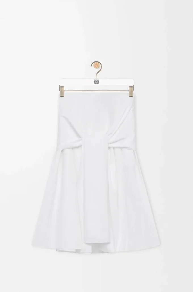 Jupe portefeuille en coton Blanc