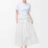 Jupe portefeuille en coton Blanc