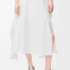 Jupe portefeuille en coton Blanc