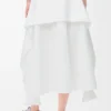 Jupe portefeuille en coton Blanc
