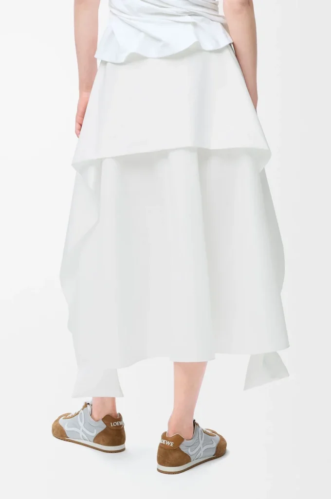Jupe portefeuille en coton Blanc