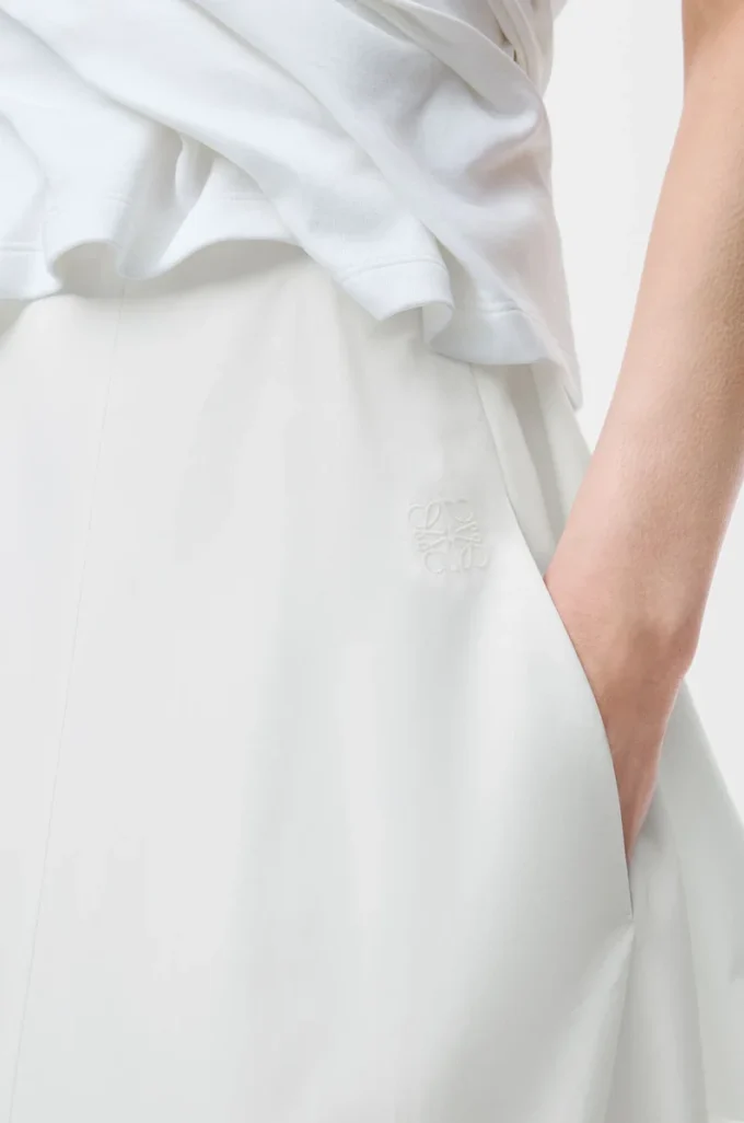 Jupe portefeuille en coton Blanc