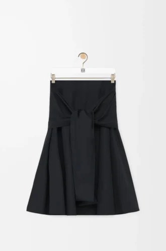 Jupe portefeuille en coton Noir