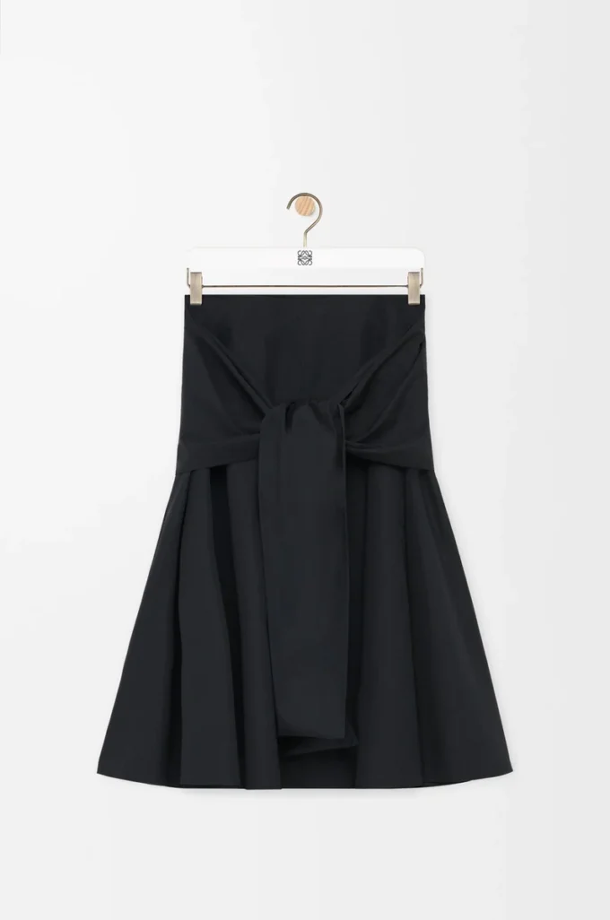 Jupe portefeuille en coton Noir
