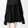 Jupe portefeuille en coton Noir