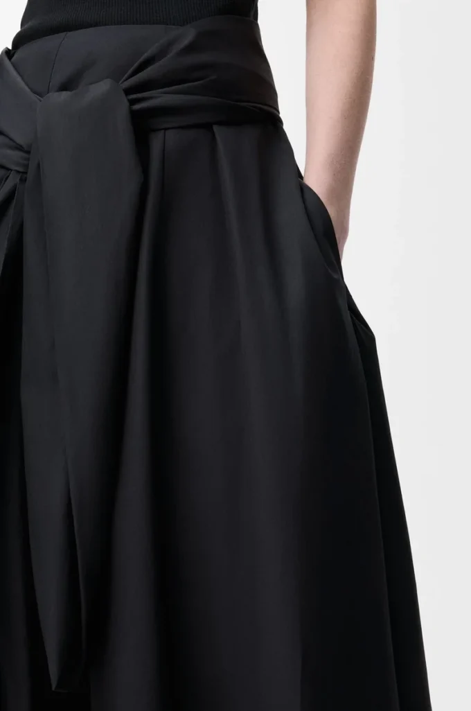 Jupe portefeuille en coton Noir