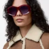 Lunettes de soleil Beveled Pentagon Milky Burgundy Lunettes de soleil Beveled Pentagon Milky Burgundy