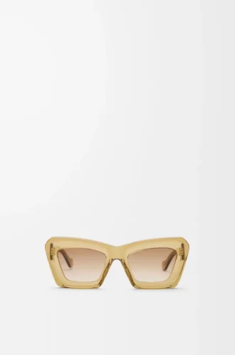 Lunettes de soleil Cateye biseautées Transparent Olive