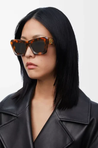Lunettes de soleil Cateye Havana à bords biseautés
