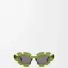 Lunettes de soleil en forme de fleur vert cactus
