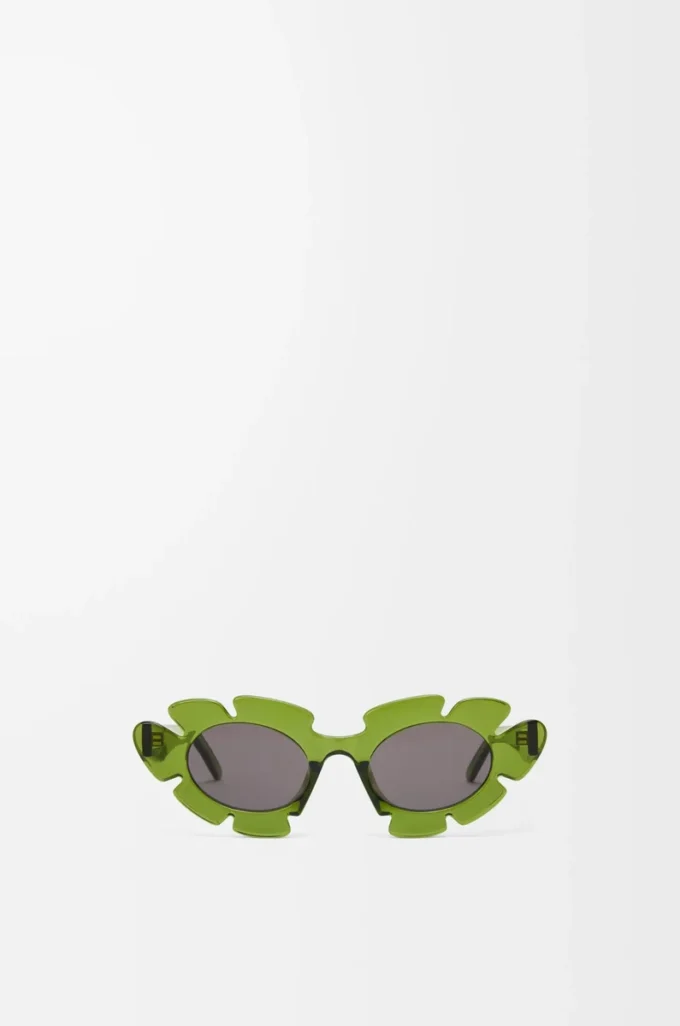Lunettes de soleil en forme de fleur vert cactus