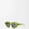 Lunettes de soleil en forme de fleur vert cactus