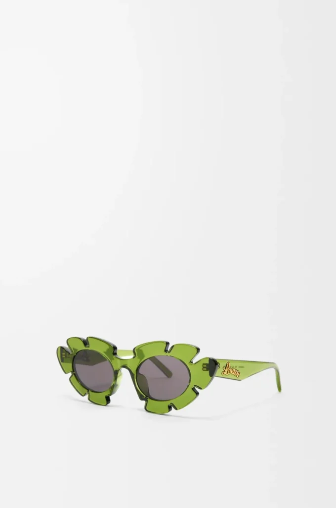 Lunettes de soleil en forme de fleur vert cactus