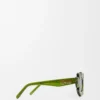 Lunettes de soleil en forme de fleur vert cactus