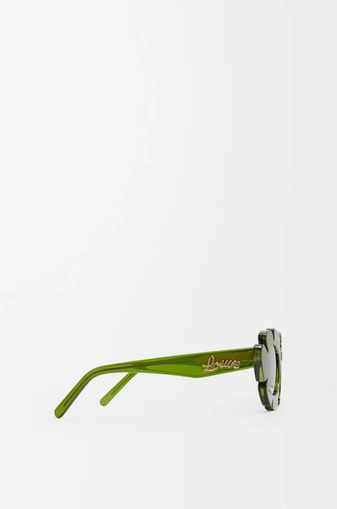 Lunettes de soleil en forme de fleur vert cactus