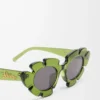 Lunettes de soleil en forme de fleur vert cactus