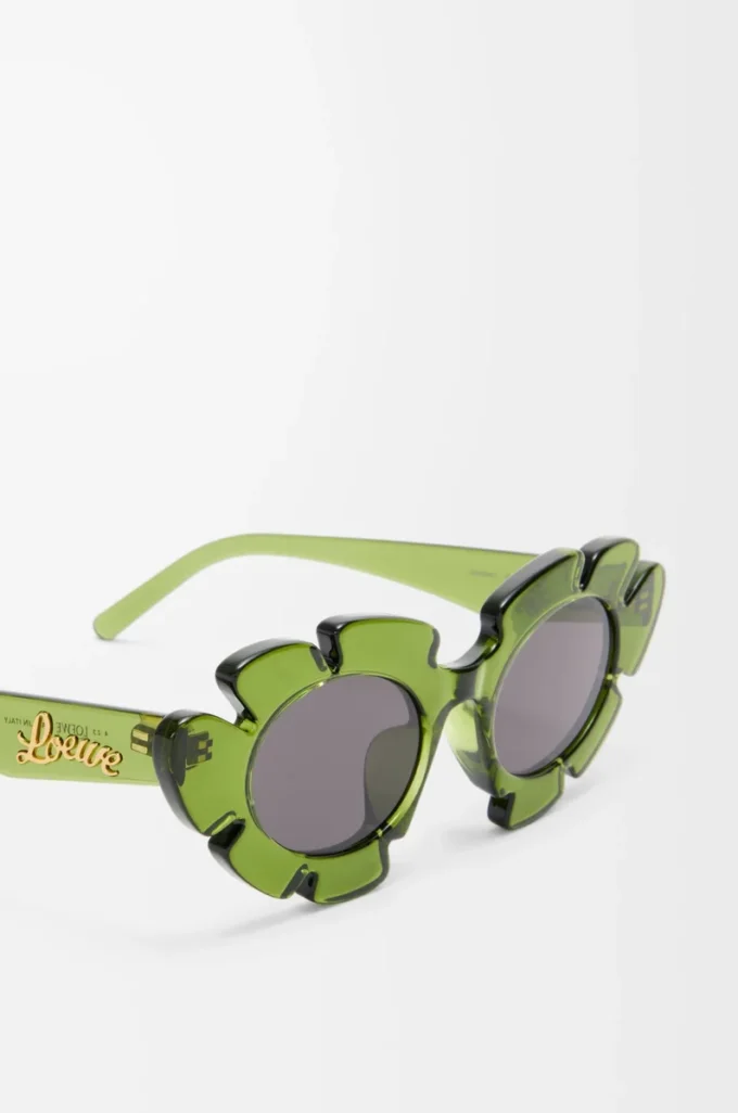 Lunettes de soleil en forme de fleur vert cactus