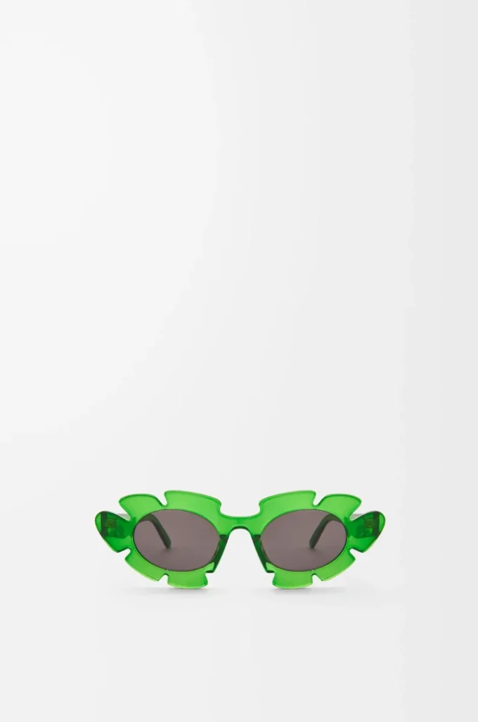 Lunettes de soleil en forme de fleur Vert transparent