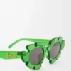 Lunettes de soleil en forme de fleur Vert transparent