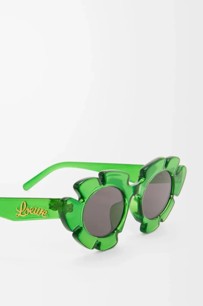 Lunettes de soleil en forme de fleur Vert transparent