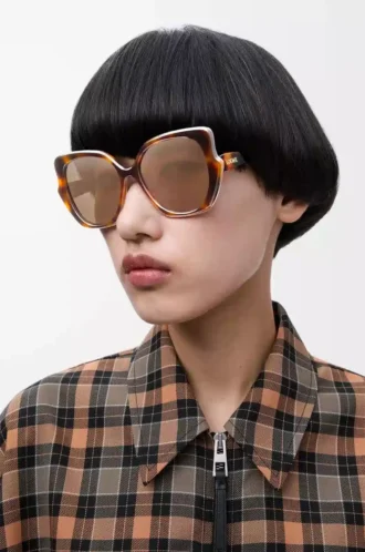 Lunettes de soleil fantaisie fines Havana
