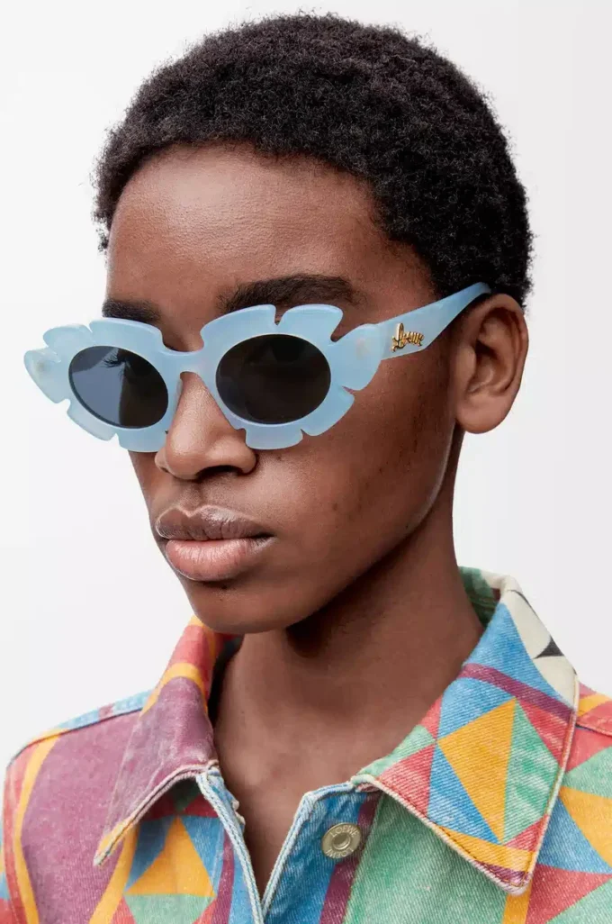 Lunettes de soleil Flower Bleu clair