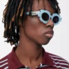 Lunettes de soleil Flower Bleu clair