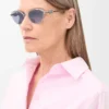 Lunettes de soleil hexagonales Anagram bleu uni