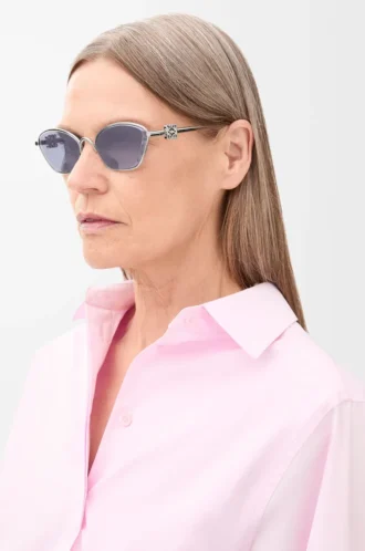 Lunettes de soleil hexagonales Anagram bleu uni