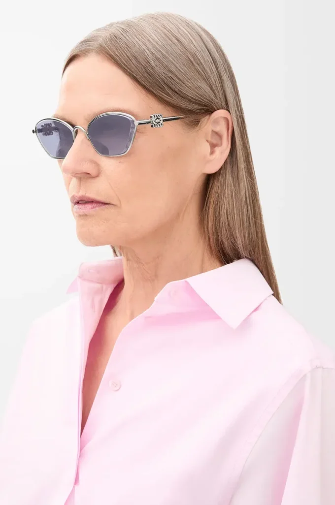 Lunettes de soleil hexagonales Anagram bleu uni