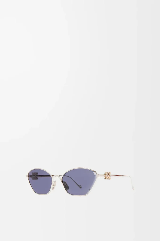 Lunettes de soleil hexagonales Anagram bleu uni