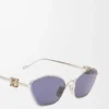 Lunettes de soleil hexagonales Anagram bleu uni