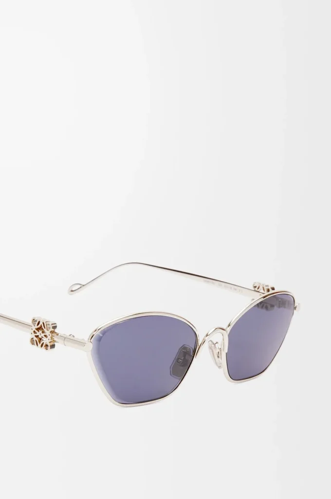 Lunettes de soleil hexagonales Anagram bleu uni