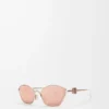 Lunettes de soleil hexagonales Anagram Rose Gold