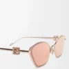 Lunettes de soleil hexagonales Anagram Rose Gold