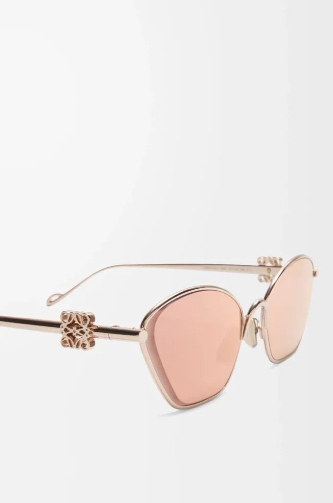 Lunettes de soleil hexagonales Anagram Rose Gold