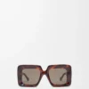 Lunettes de soleil Maxi Anagram carrées biseautées Havana