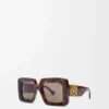 Lunettes de soleil Maxi Anagram carrées biseautées Havana