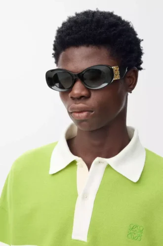 Lunettes de soleil Maxi Anagram ovales biseautées Noir