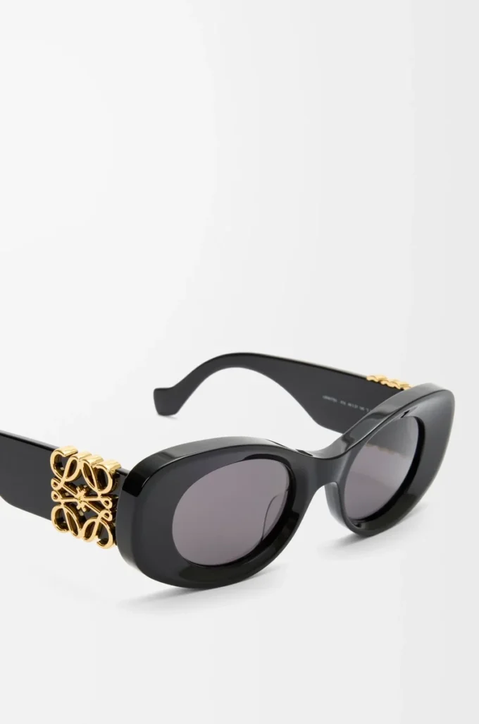 Lunettes de soleil Maxi Anagram ovales biseautées Noir