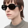 Lunettes de soleil Mini Oval Slim Black