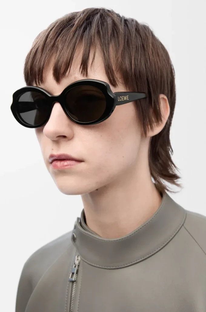Lunettes de soleil Mini Oval Slim Black