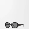 Lunettes de soleil Mini Oval Slim Black