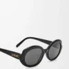 Lunettes de soleil Mini Oval Slim Black